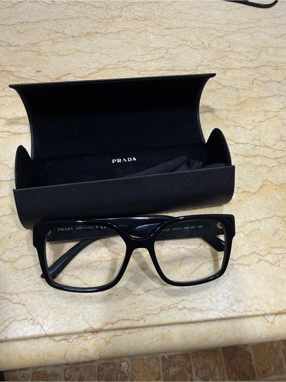 Prada Black Square Optical Glasses